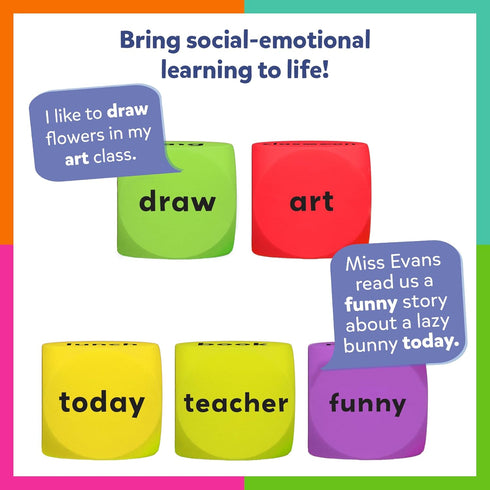 8 4, 5, 6, 7 Skillmatics Conversation Cubes for Kids - Foam Cubes for Social-Emotional Learning, Classroom