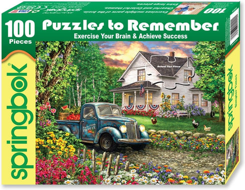 Alzheimer & Dementia Activity - Springbok Puzzle to Remember - Simpler Times 100 Piece Jigsaw Puzzle Made in USA