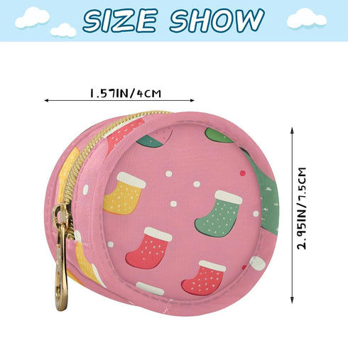 YETTASBIN Christmas Socks Portable Pacifier Holder Case with Metal Hook Buckle & Zipper for Diaper Bag and Stroller