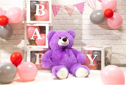 36 inches HollyHOME Big Teddy Bear Stuffed Animal Large Teddy Bear Cuddly Plush Toy for Girlfriend Kids Purple
