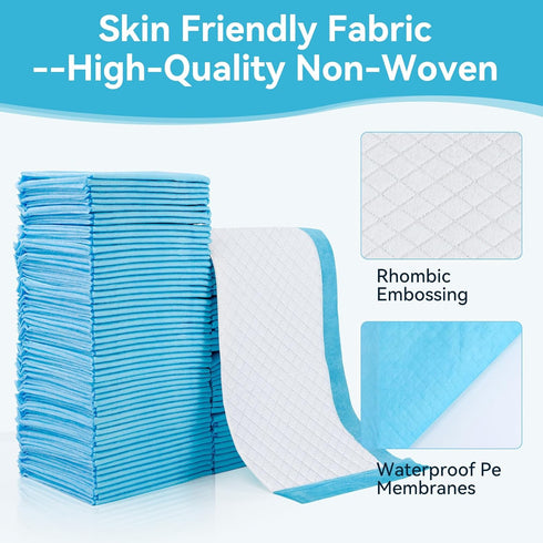 PIEMEET 100 Pack 13X18 Inch, Disposable Changing Pad, Super Absorbent Disposable Underpads, Waterproof Leak Proof