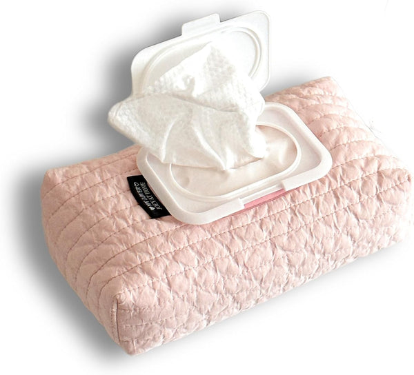 Generic Reusable Wet Wipes Cover Soft Quilted Baby Wipes Case with Zipper Fabric