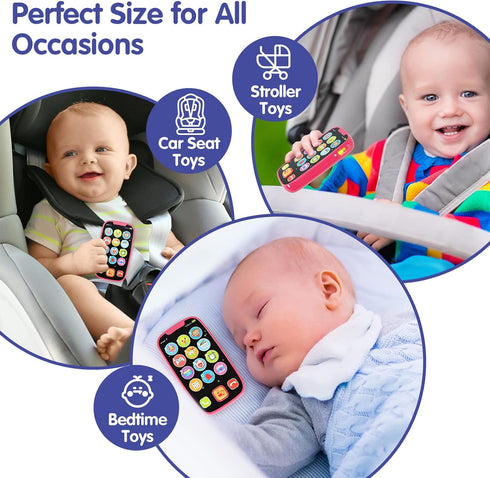 BABYFUNY Toys for 1 Year Old Girl, 15 Functions Phone Toy for 1+ Year Old Girl, Pink Gifts for Kids
