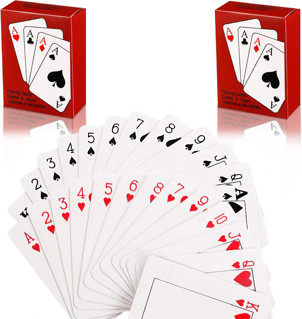 Zhanmai 2 Decks of Mini Playing Cards - Tiny Cards for Party Game Supply, 2.2 x 1.57 Inches