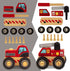 Construction Vehicles for Toddlers - 2 Pcs Wooden Detachable Cranes and Tractor, Hand Push Car Toys