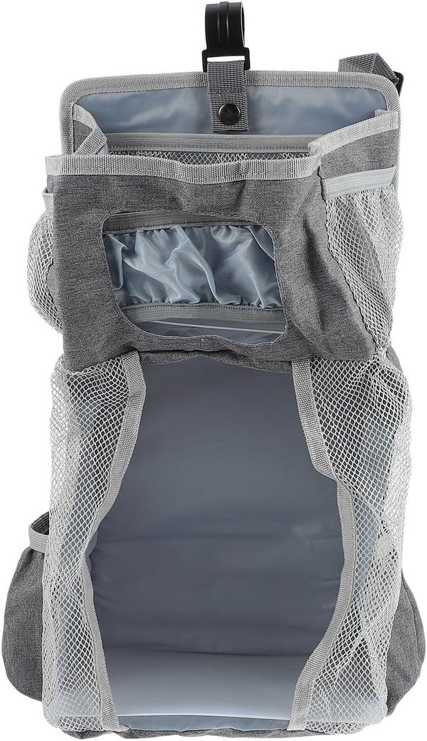 SUPVOX Crib Diaper Bag Hanging Organizer for Newborns, Large Gray Snowflake Fabric