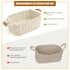 L13'' W8.7'' H5.9'') XXL Cotton Rope Storage Basket with Leather Handles, Woven Nursery Organizer for Diapers, Wipes