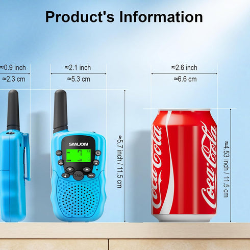 SANJOIN 3-12 3 4 3 4 5 6 7 8 9 Walkie Talkies for Kids Games Outdoor Toys for Year Old Boys Girls, Miles Range Walkie