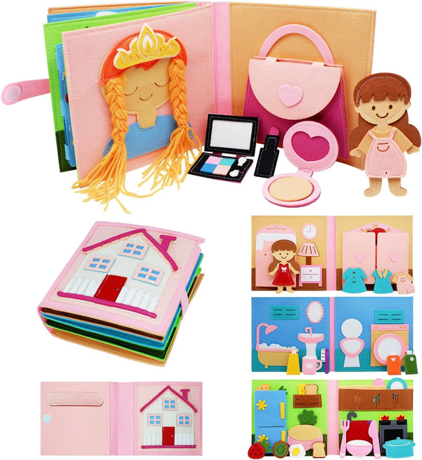 BizyKoady Montessori Felt Busy Book Toddlers Quiet Book Preschool Early Learning Educational