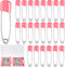 50 Pieces Safety Diaper Pins, 2.2 Inch Plastic Head Cloth Diaper Nappy Pins with Velvet Bag, Pink