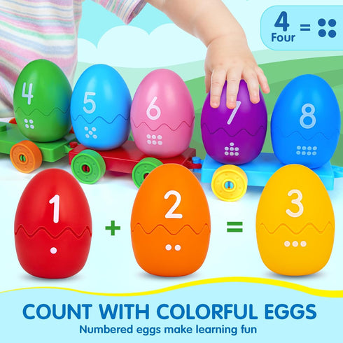 1 2 3 Count Set 8 1 ESPRAY Toddler Learning Toys for Years Old, Matching & Sorting Montessori Farm Train with Farm