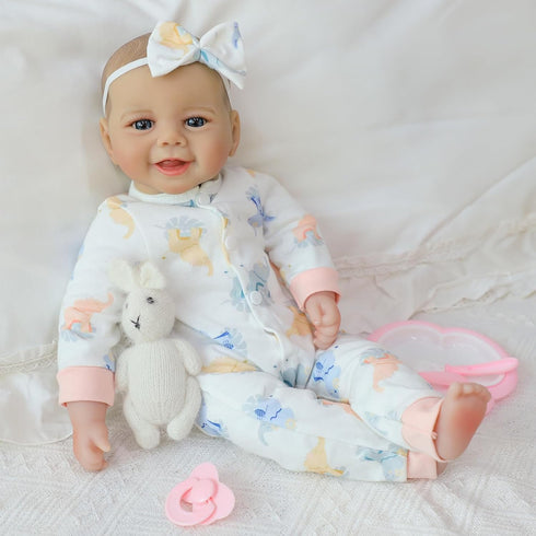 18 inch 3+ SCOM Baby Doll Girl, Realistic Soft Body Baby Doll Real Life Cute Baby with Accessories for Year Old