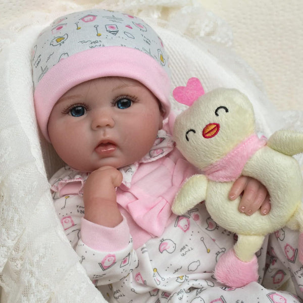 Reborn Baby Dolls - 16 Inch Realistic Newborn Girl, Lifelike Handmade Silicone Baby with Soft Weighted Body