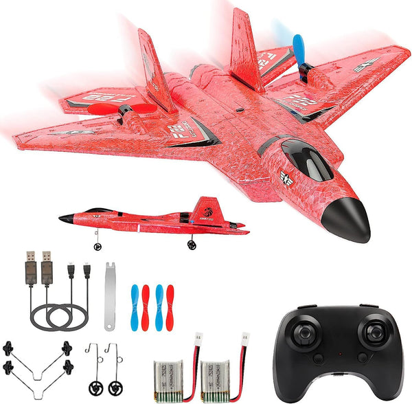 RC Plane, F22 RC Airplane Fighter Ready to Fly, 2.4Ghz 2 Channel Remote Control Plane for Kids Beginners