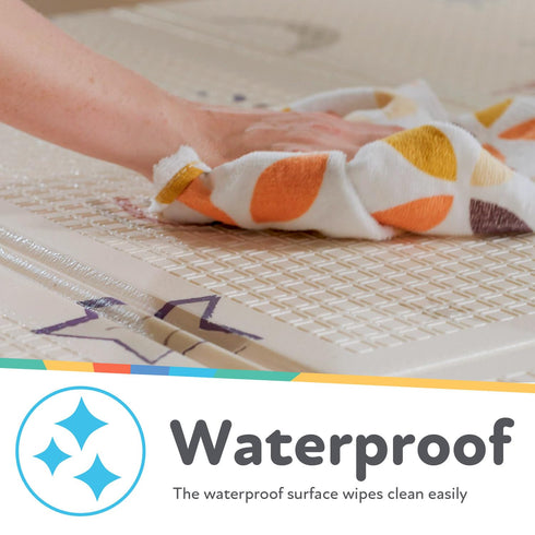 77" 58" Nuby Reversible Baby Floor Mat - Foldable and Lightweight Foam Infant Play Mat - x - Easy Storage and Travel