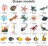 21Pcs, Sea Animals Toys Figures Plastic Marine Creature Shark Fish Starfish Crab Lobster Octopus Seahorse Coral