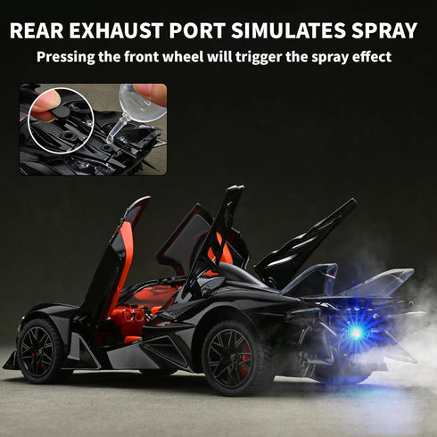 RZAPE 1/24 3-12Black Spray Project EVO Toy Cars Diecast Cars Metal Car Carros De Coleccion,Model Car Kits for Adults