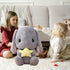 HOUPU Soft Toy - Sitting Lop Eared Rabbit, Easter White Rabbit Stuffed Bunny with Carrot Plush Toy