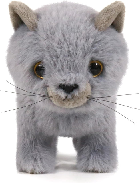 Ice King Bear Fluffy Cat Stuffed Animal, Small Plush Toy 6 Inches (Gray)
