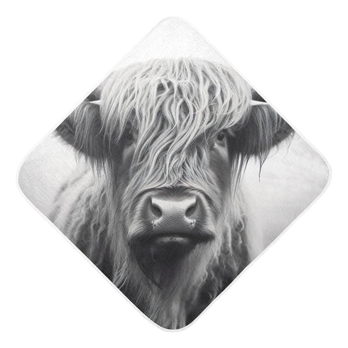 WELLDAY 30x30 Inch Highland Cow Baby Towel Ultra Soft Hooded Towels for Babies - Ultra Absorbent Cotton Bath Towels