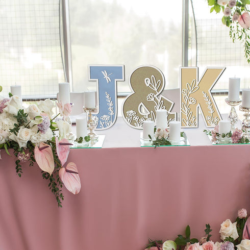 12 Inch Layered Large Wooden Letters for Wall Decor, Flowered Paintable Wooden Nursery Letters for Crafts Wood Alphabet