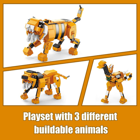 3 1 Set, 14+ (1084 HIGH GODO Creator in Animals Building Owl, Shark, Crocodle, Tiger to Animal Model Toys, Collectible