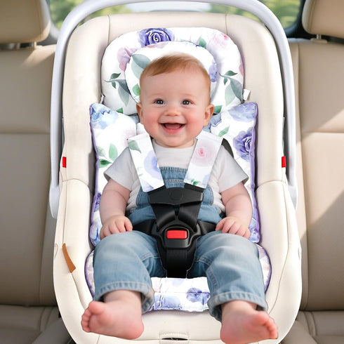 TANOFAR Infant Car Seat Insert with Removable Cushion for Baby Girls, Reversible Newborn Carseat Insert for Baby Head