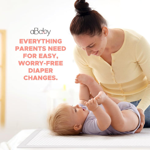 ABABY REFRESH (50 Pack) Disposable Changing Pads for Baby Super Soft and Ultra Absorbent Baby Changing Pad - Leak Proof