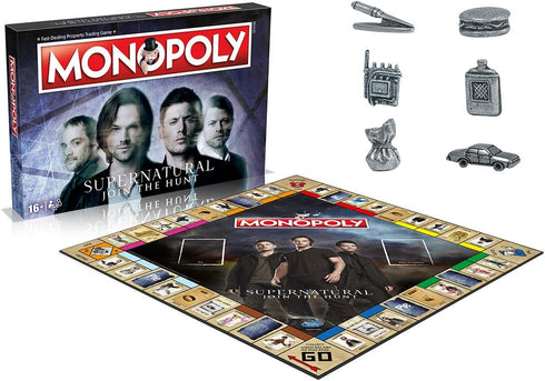 Winning Moves Supernatural Monopoly Board Game, Join the Winchester Brothers, Ages 16 and Up, Grey