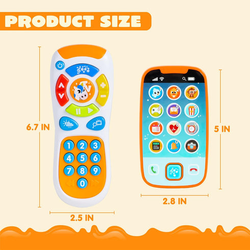 JOYIN Smartphone Toys for Baby, Remote Control Baby Phone with Music, Learning Toy for Infants and Kids