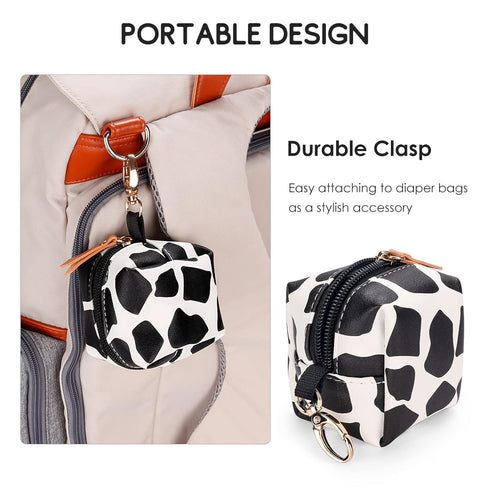 SONARIN Dummy 2 Portable Pacifier Holder Case with Clasp for Diaper Bags,PU Baby Case Soother Pod Pacifier Case