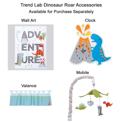 3-Piece Set, Tummy Trend Lab Dinosaur Roar Breathable Crib Bedding Can Be Used As A Blanket Or A Playmat for Time