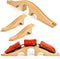 Mototo 1 Pack Wooden Train Track Bridge Wooden Train Accessories Wood Track