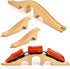 Mototo 1 Pack Wooden Train Track Bridge Wooden Train Accessories Wood Track