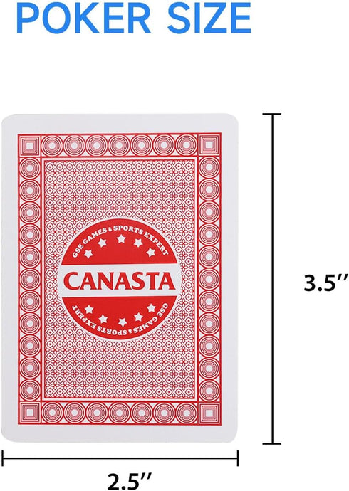 6-Deck Rummy GSE Games & Sports Expert Canasta Cards with Point Values, Includes Canasta and Hand & Foot Game Rules