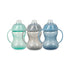 Nuby Clik-It Soft Spout No-Spill Training Sippy Cup with Handles - 10 Oz, 3-Pack, Neutral, 4+ Months