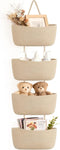Dahey Over The Door Hanging Basket 4-Tier Woven Boho Wall Mounted Storage