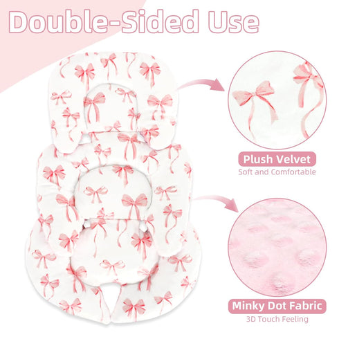 2 Infant Car Seat Insert Cushion, Baby Car Seat Head Body Support for Girls & Boys, Reversible Newborn Car Seat Insert