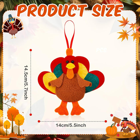 Suhine 24 Pcs Thanksgiving Turkey Toy, Mini Stuffed Animal Bulk for Thanksgiving Party Decor and Birthday Gifts