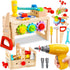 Set 39 3 4 5 6 Kids Tool with Electric Drill, Pcs Wooden Toddler Play Tool Bench Kits with Tool Box, Montessori STEM