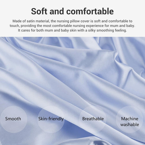 NOENNULL Satin Nursing Pillow Cover, Soft, Washable, Breathable, for Nursing Pillows, Nursing Pillow Cover, Nursing