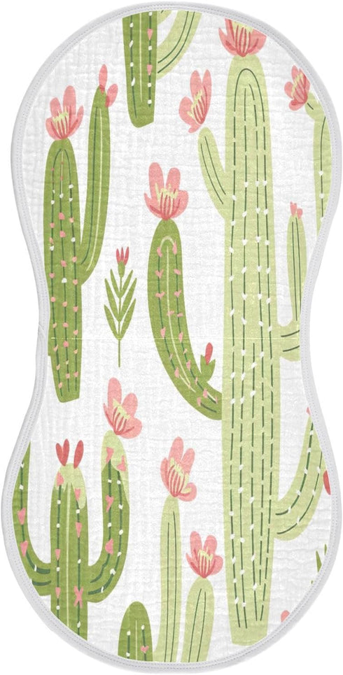 YEGAME Muslin Baby Burp Cloths Set of 1 - Cactus Super Absorbent Cotton