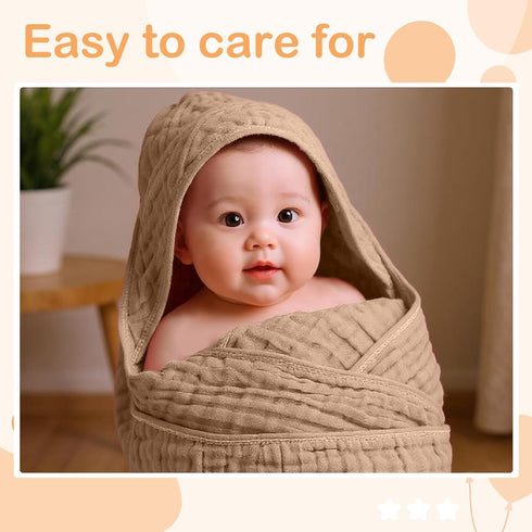 6 32 32 Inch Peryiter Pcs Muslin Hooded Baby Towels x Cotton Newborn Bath Essentials Muslin Infant Blankets Absorbent