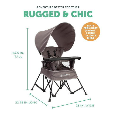 Portable Grey Baby Delight Go with Me Jubilee Chair - Indoor & Outdoor Use