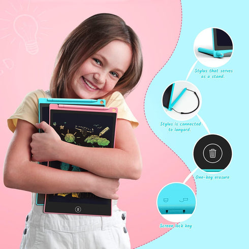 TECJOE 2 Pack LCD Writing Tablet - 10 Inch Colorful Doodle Board for Kids Learning Toys