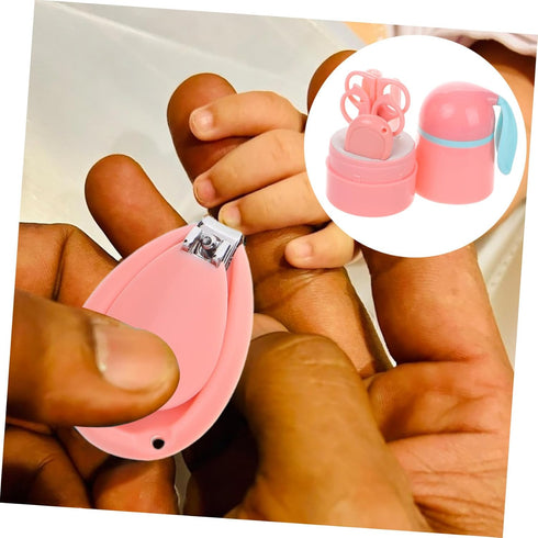 Nail Care with Cute Case Grooming Kit Including Nail Clippers Scissors Nail File and Tweezers for Newborns for Safe