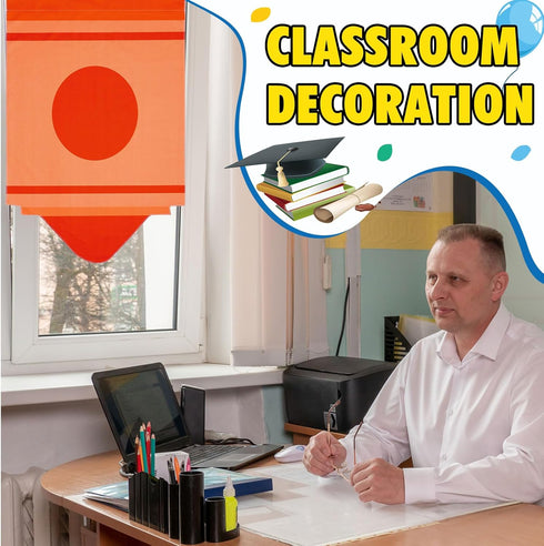 Cosblank 8 8 (36 24 Inches) Rainbow School Curtains - Pcs Cartoon Crayon Classroom Decor for Back to School and First