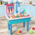 SmartChef Set Set Play Kitchen Sink Toys, Blue Electric Dishwasher Playing Toy with Running Water, Play Food