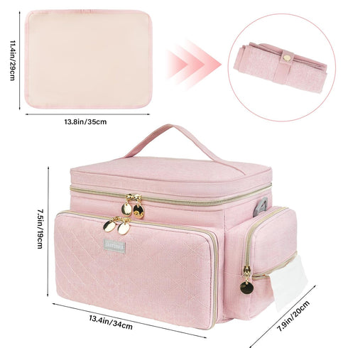 Jaffzora S1 S2, Breast Pump Bag Compatible with Spectra and Breast Pumping Travel Storage Bag with Waterproof Mat