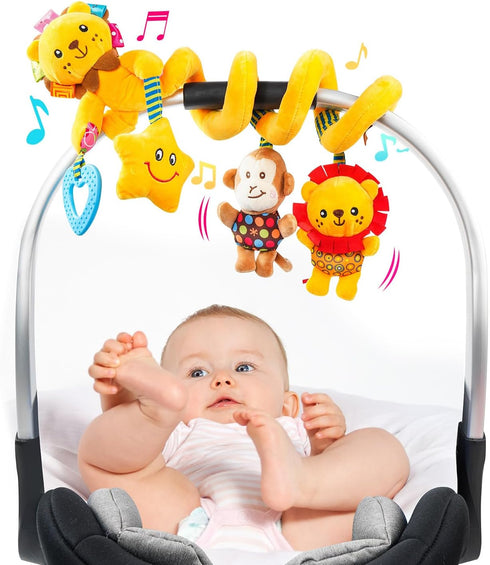 0-3-6-9-12 Tummy (07-Little Jollybaby Crib Stroller Car Seat Toys for Baby Months, Time Hanging Sensory Toys